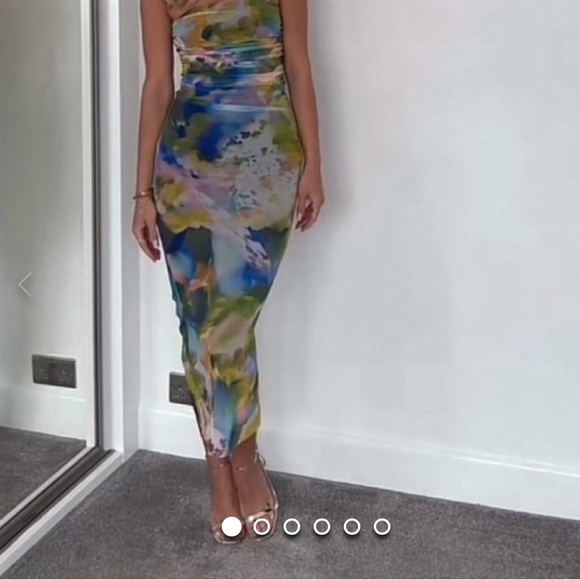 Zara Multicolor Strapless Dress - Picture 4 of 8